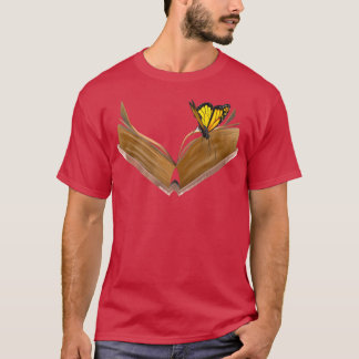 Camiseta estudio de libro de mariposa de insectos