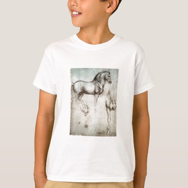 Camiseta Estudio de los caballos - Leonardo da Vinci (Anverso)