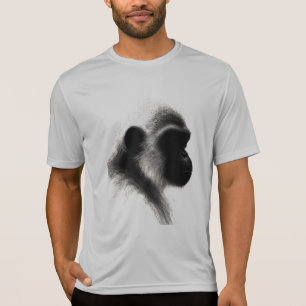 Camiseta Estudio de primate observador silencioso en carbón