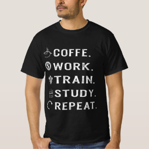 Camiseta Estudio De Tren De Trabajo De Coffe Repetición De