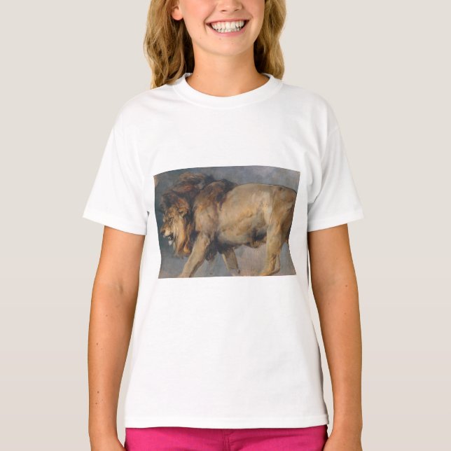 Camiseta Estudio de un león (por Edwin Henry Landseer) (Anverso)