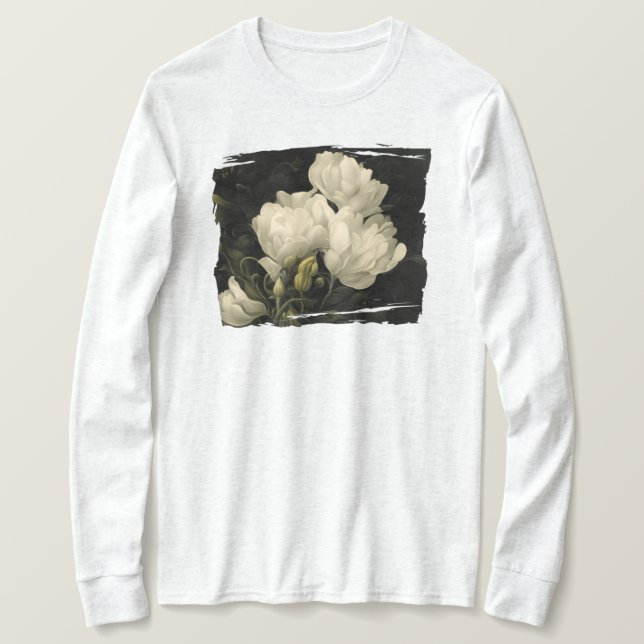Camiseta Estudio de una flor peónica (Anverso del diseño)