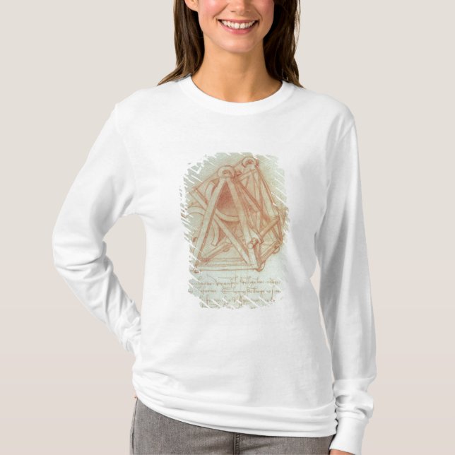 Camiseta Estudio del marco de madera con el bastidor (Anverso)