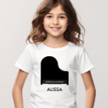 Camiseta Estudio musical de piano, estudiante promocional d<br><div class="desc">Promueve tu piano o negocio musical con esta camiseta de piano de cola. Utilícelos como regalo personalizado para los estudiantes. Se pueden personalizar con el nombre de su estudio y la información de contacto.</div>