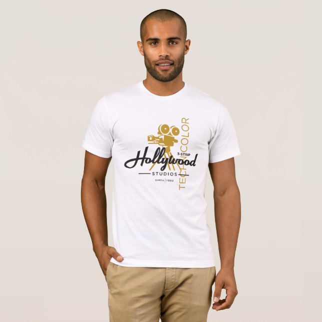 Camiseta Estudios de Hollywood - cámara de película circa (Anverso completo)