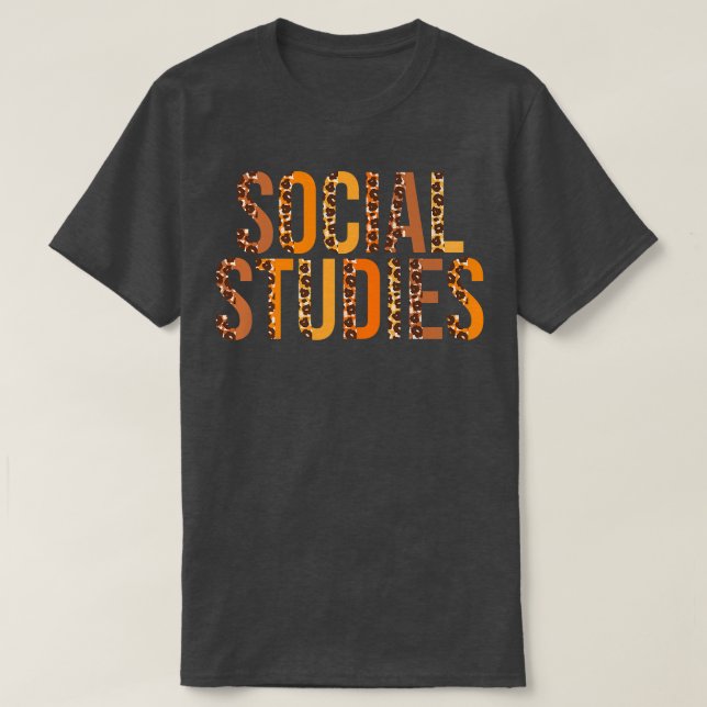 Camiseta Estudios Sociales Leopard Squad Cute Cae Otoño Más (Diseño del anverso)