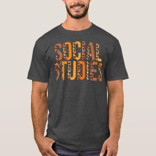 Camiseta Estudios Sociales Leopard Squad Cute Cae Otoño Más