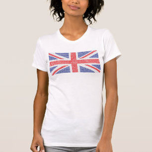 Camiseta estupenda de Union Jack de los puntos