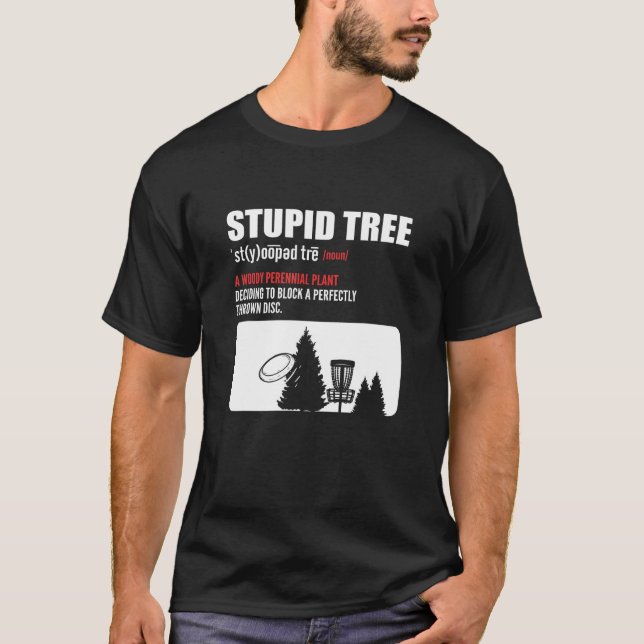 Camiseta Estúpido árbol. Disco de golf (Anverso)