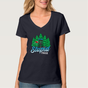 Camiseta Estúpido árbol divertida disco jugador de golf hom