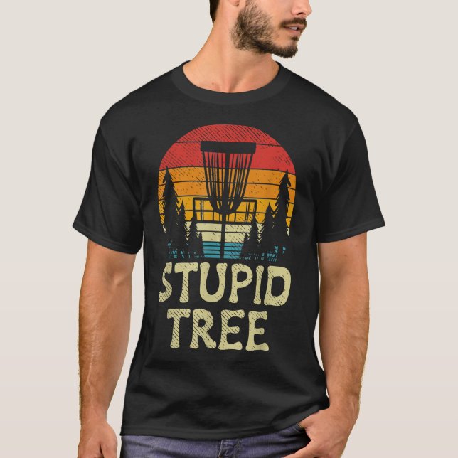 Camiseta Estúpido Disco de Árbol Cesta de Golf Retro Frisbe (Anverso)