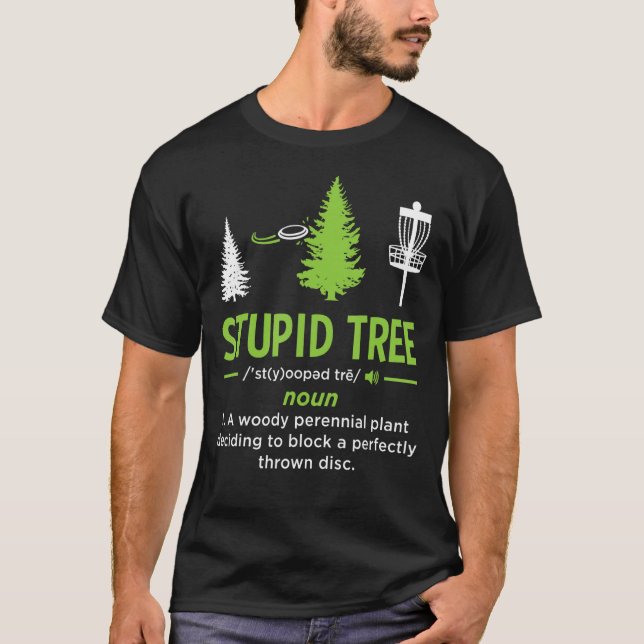 Camiseta Estúpido disco de árbol Golf Fundido disco Golf Sp (Anverso)
