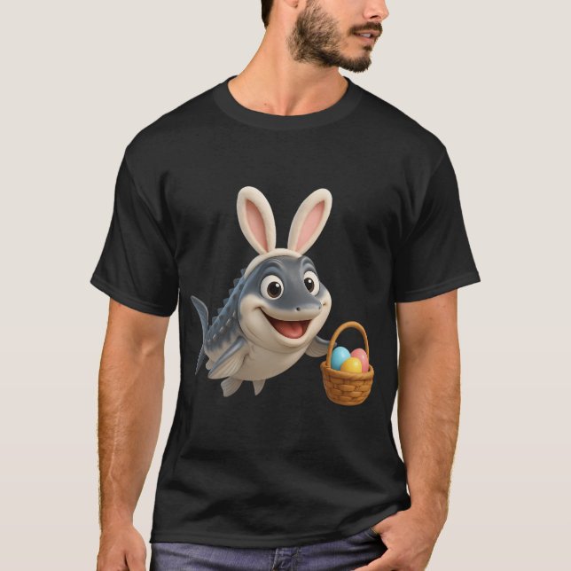 Camiseta Esturión blanco de Pascua (Anverso)