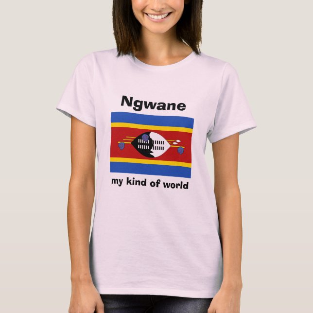 Camiseta Eswatini Bandera + Mapa + Texto (Anverso)