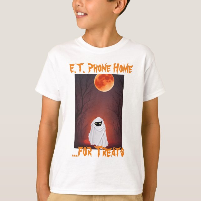 Camiseta ET Phone Home Funny Halloween Cita a un niño (Anverso)