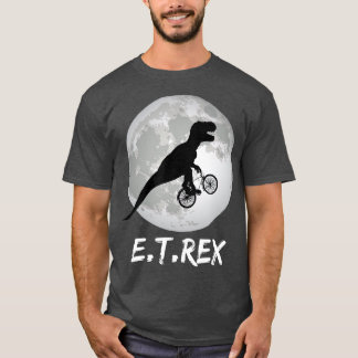 Camiseta ET Rex Funny Dinosaur  TRex on Bike over the