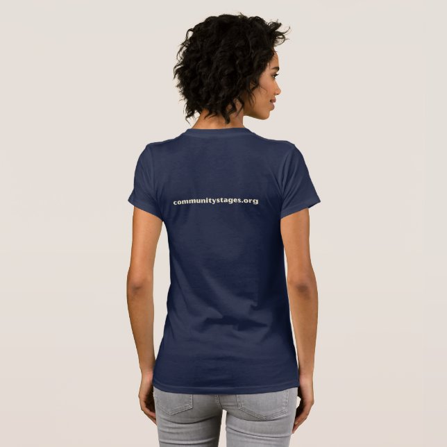 Camiseta Etapas comunitarias Tees de las mujeres oscuros co (Reverso completo)