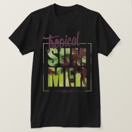 Camiseta Été Tropical Chic Graphique Vacances Soleil