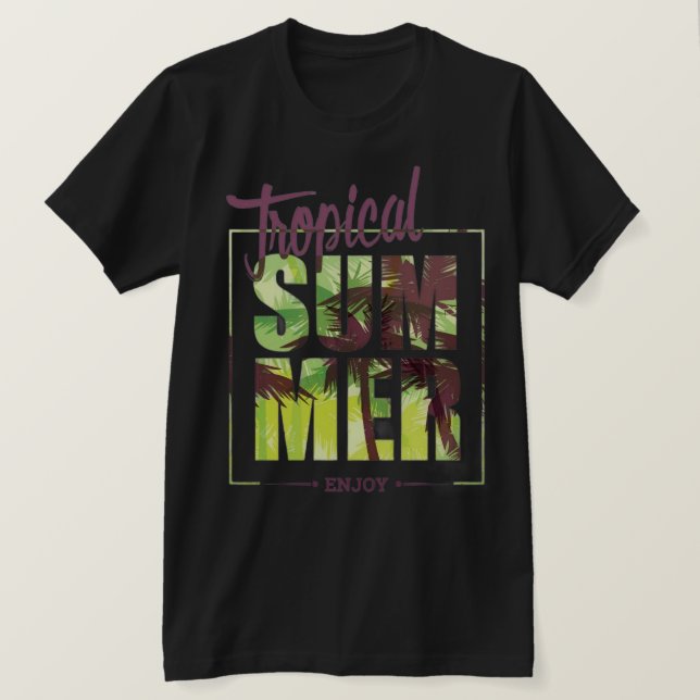 Camiseta Été Tropical Chic Graphique Vacances Soleil (Anverso del diseño)