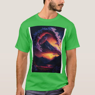 Camiseta Etéreo florece la serenidad al atardecer y la resi