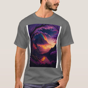 Camiseta Etéreo florece la serenidad al atardecer y la resi