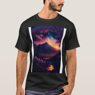 Camiseta Etéreo florece la serenidad al atardecer y la resi