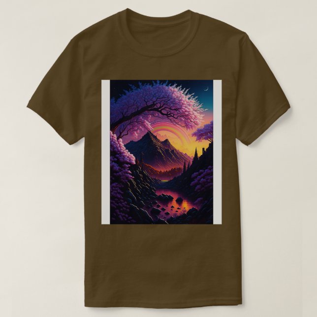 Camiseta Etéreo florece la serenidad al atardecer y la resi (Diseño del anverso)