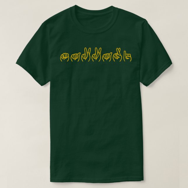 Camiseta Eternals Makkari ASL Amarillo ortográfico (Diseño del anverso)