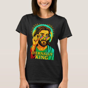 Camiseta Eternamente Rey Cool Jesús Cristiano Anime Manga P
