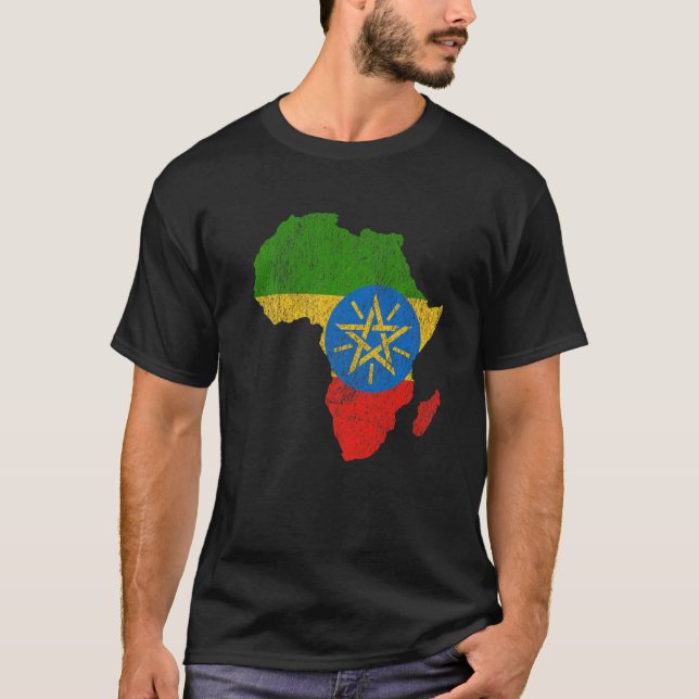 Camiseta Eth de regalo de silueta de continente africano co (Anverso)