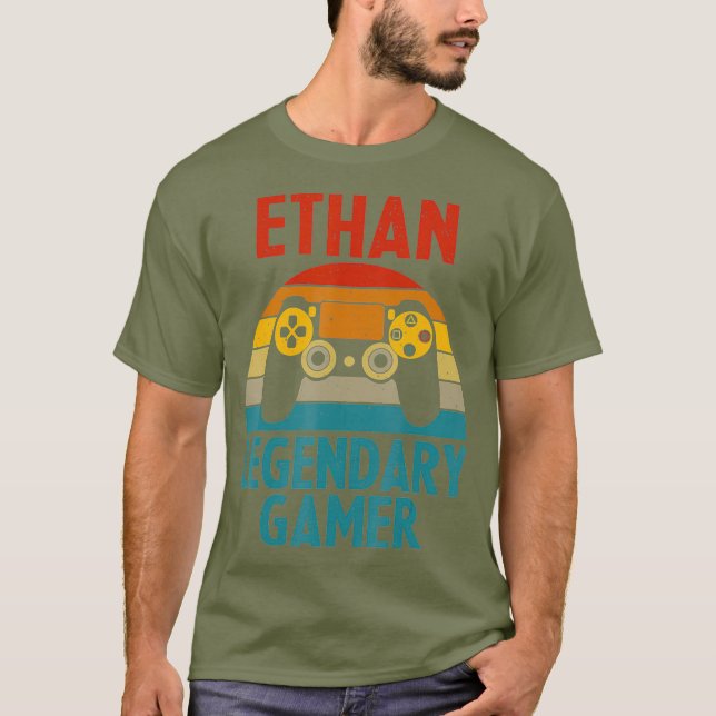 Camiseta ETHAN Gift Name Personalized Funny Gaming Geek (Anverso)