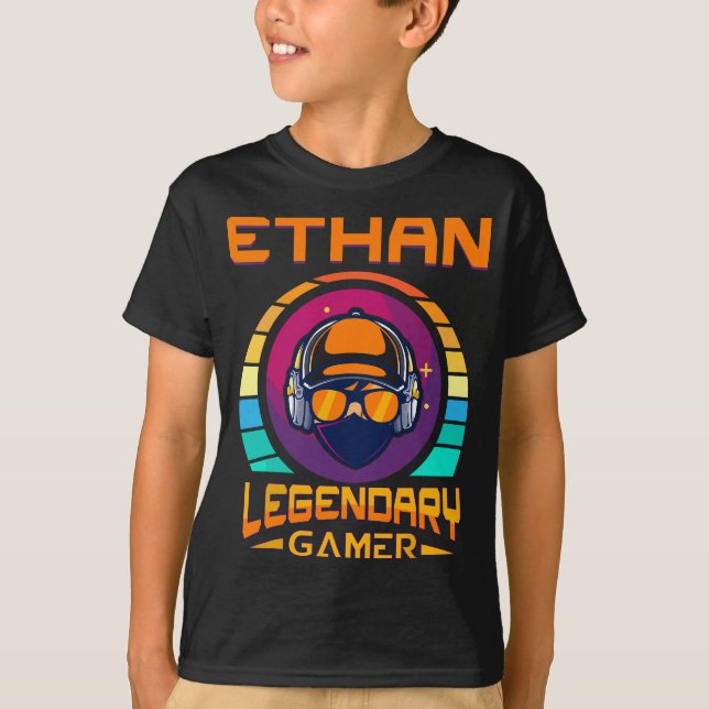 Camiseta Ethan Legendary Gamer - Regalo de nombre personali (Anverso)