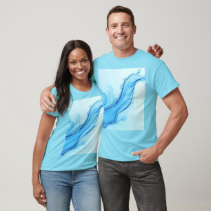 Camiseta Ethereal Blue Liquid Art Swirls