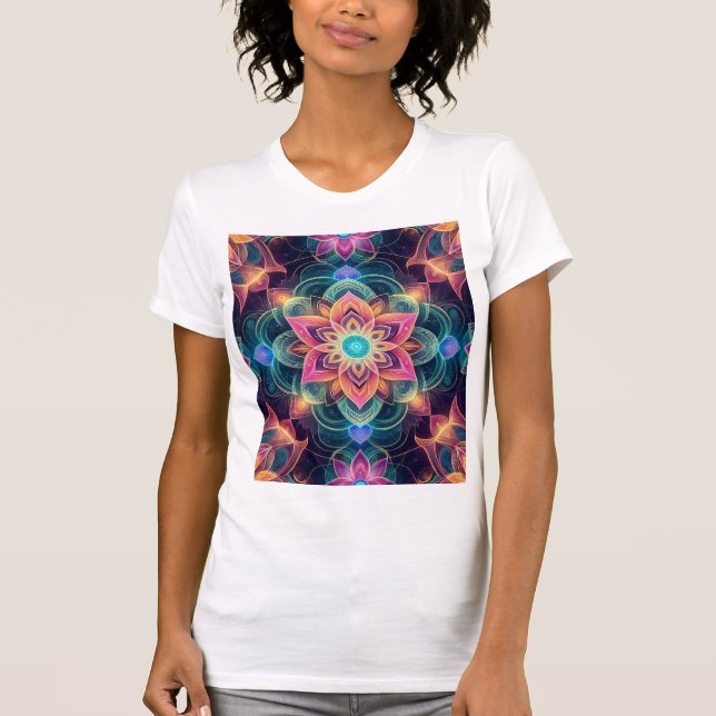 Camiseta Ethereal Mandala Bloom — Psychedelic Lotus (Anverso)