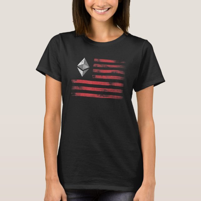 Camiseta Ethereum Crypto Eth Cryptocurrency Flag Hombres Y  (Anverso)