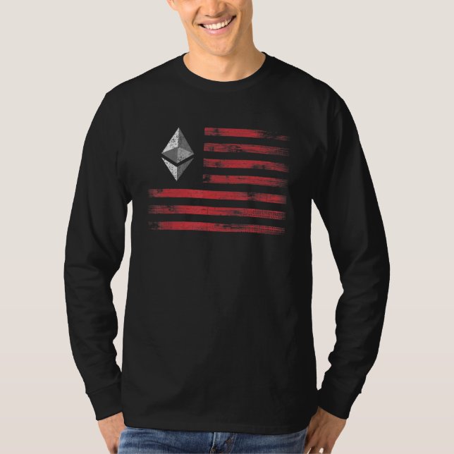 Camiseta Ethereum Crypto Eth Cryptocurrency Flag Hombres Y  (Anverso)