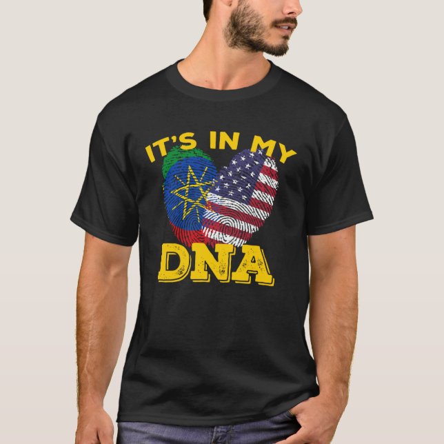 Camiseta Ethiopia Ethiopians Africa Flag Proud DNA American (Anverso)