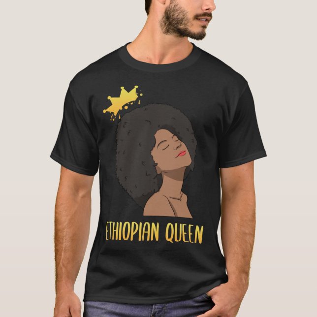 Camiseta Ethiopia Ethiopians Woman Flag Proud Love Princess (Anverso)