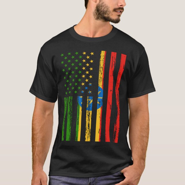 Camiseta Ethiopia Flag America US It is in my DNA  Ethiopia (Anverso)