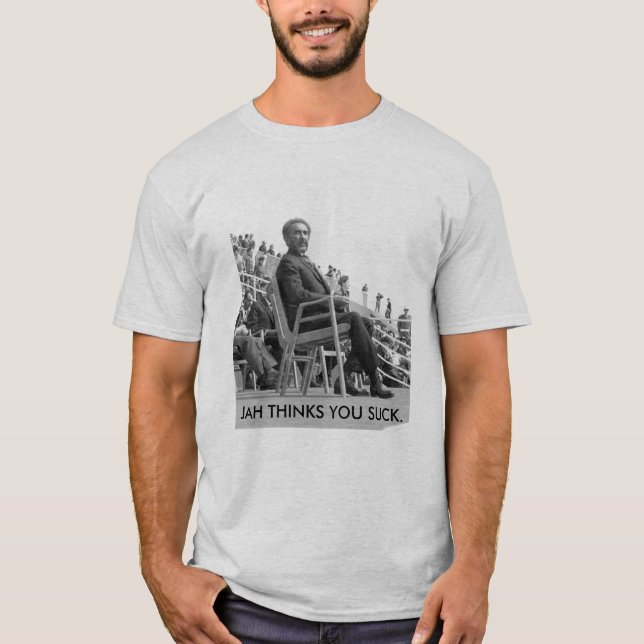 Camiseta ethiopian_emperor_haile_selassie_e0, JAH PIENSA… (Anverso)