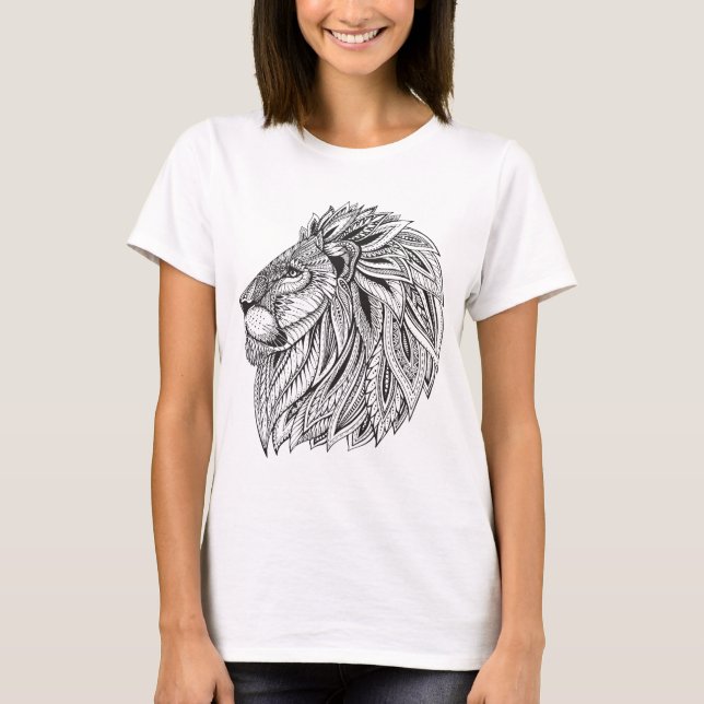 Camiseta Ethnic Patterned Lion Head (Anverso)