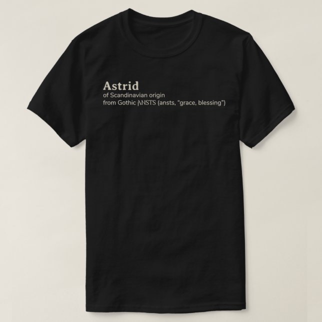 Camiseta etimología de nombre astrid (Diseño del anverso)