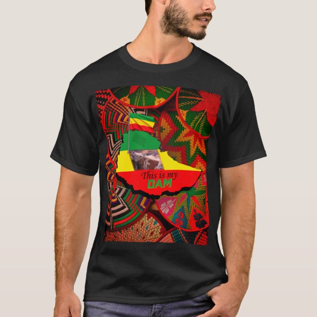 Camiseta etíope - represa del río Nilo (Anverso)