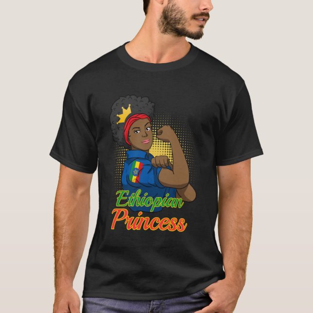 Camiseta Etiopía: La bandera de la mujer está orgullosa de  (Anverso)