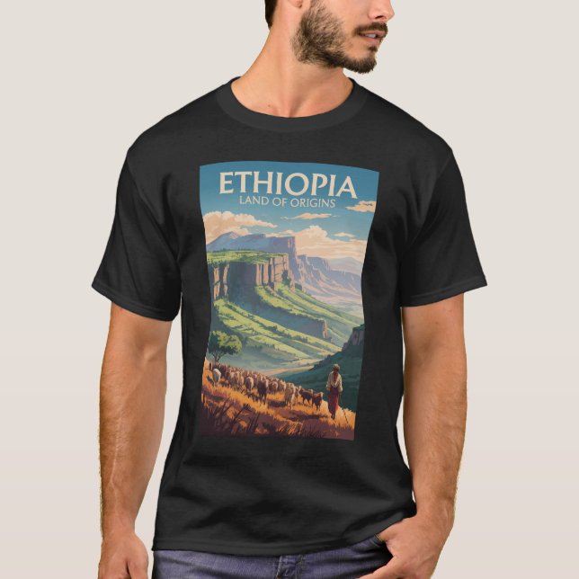 Camiseta Etiopía Shepard Herd Travel Art Vintage (Anverso)