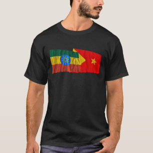 Camiseta Etiopía y banderas que agitan de Tigray
