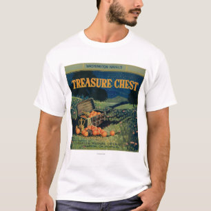 Camiseta Etiqueta anaranjada del cofre del tesoro (versión
