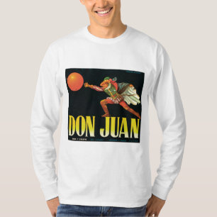 Camiseta Etiqueta anaranjada del vintage de Don Juan