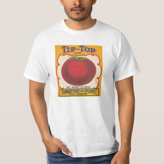 Camiseta Etiqueta Arte-Conservada anuncio del tomate del (Anverso)