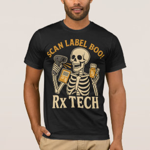 Camiseta Etiqueta Boo Rx Tech Pharmacy Halloween